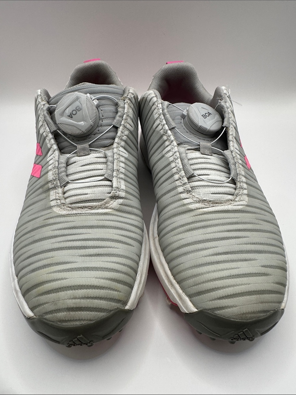 adidas Gray & Pink BOA Lace Golf Sneakers